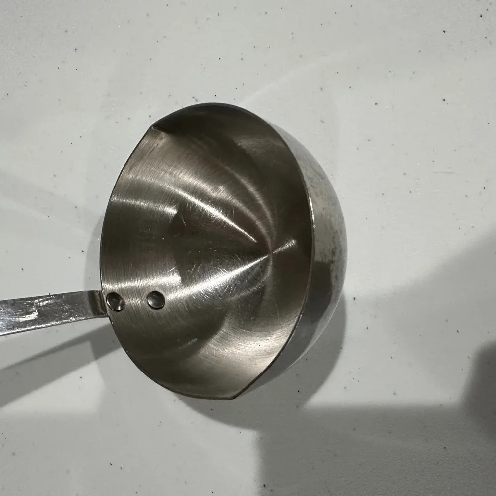 EKCO Soup Ladle Stainless Vanadium Black Handle Silver Good‎ Vintage USA Spout